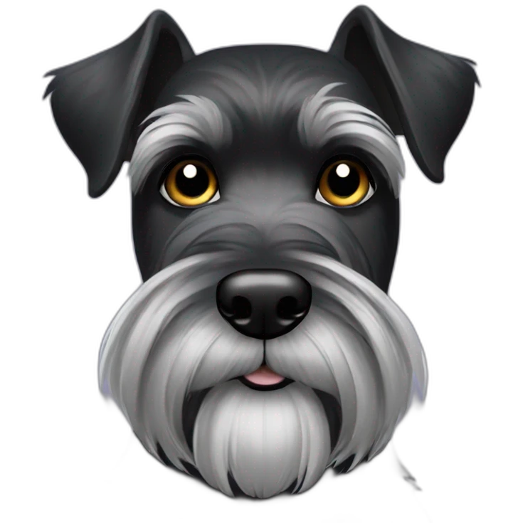 black-silver schnauzer with long eyelashes emoji