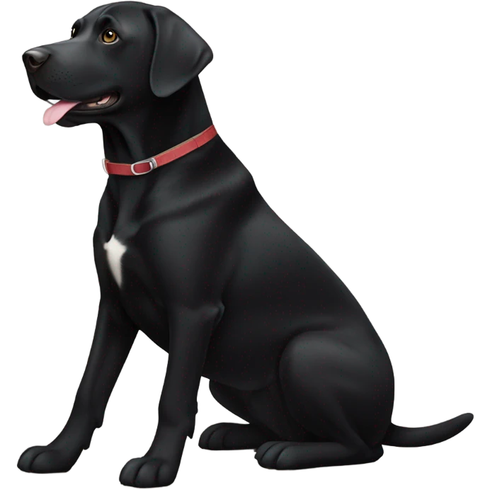 Black Labrador with white patch on belly emoji