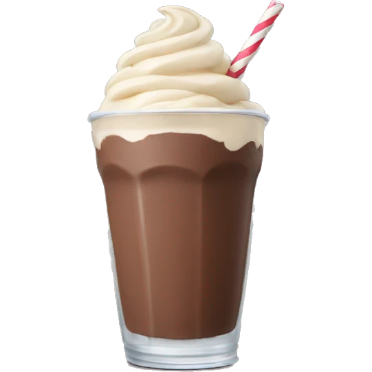 A chocolate milkshake emoji