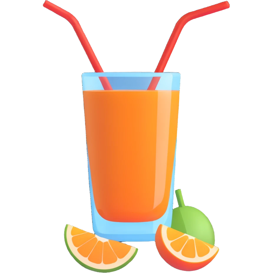 a glass of juice with a straw emoji