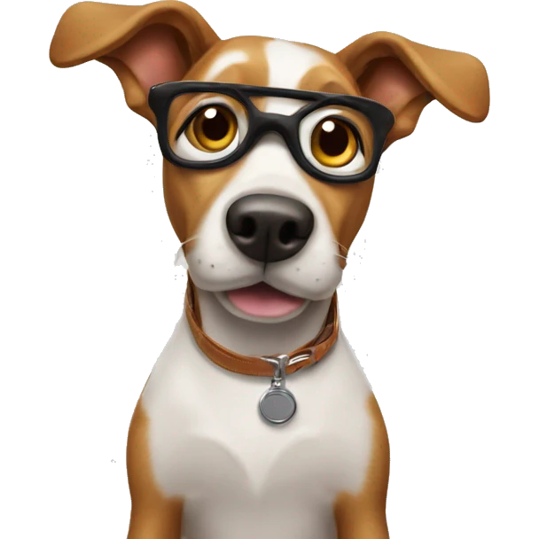 A dog taking a selfie emoji