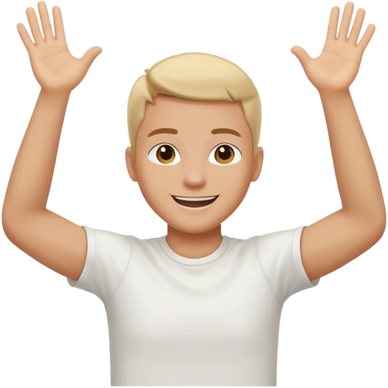 person raising both arms spread further apart emoji