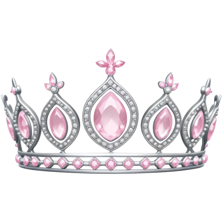 pale pink tiara sparkly silver emoji