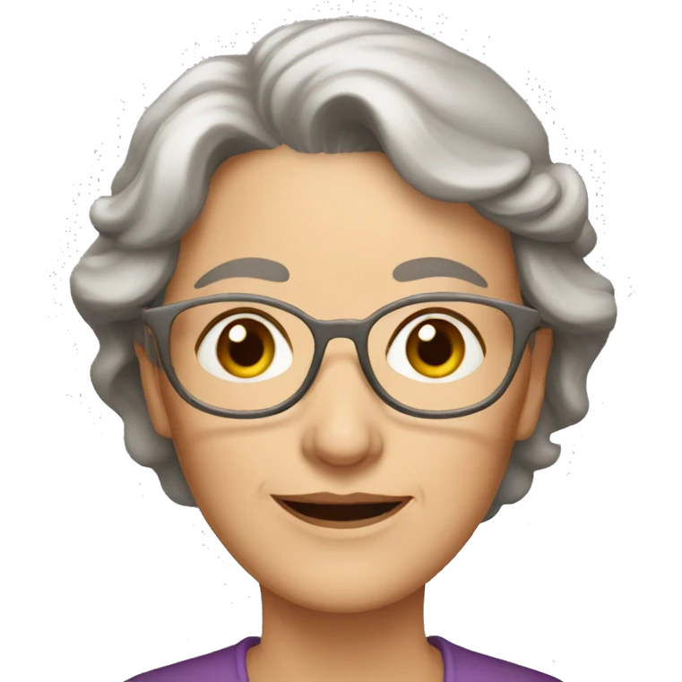 Older lady with brown hair emoji