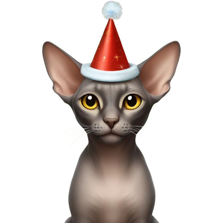 Sphinx cat in a New Year's hat emoji