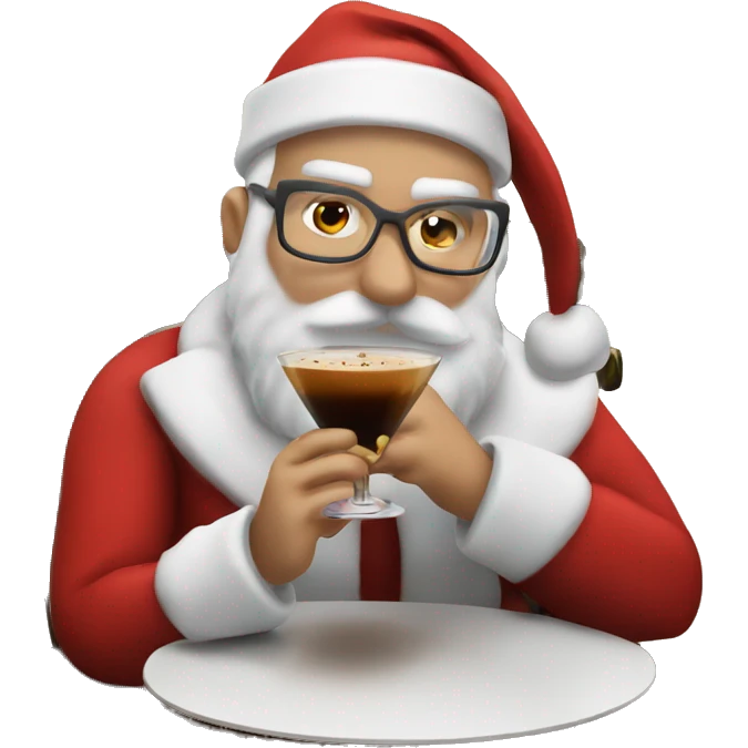 Santa drinking an espresso martini emoji
