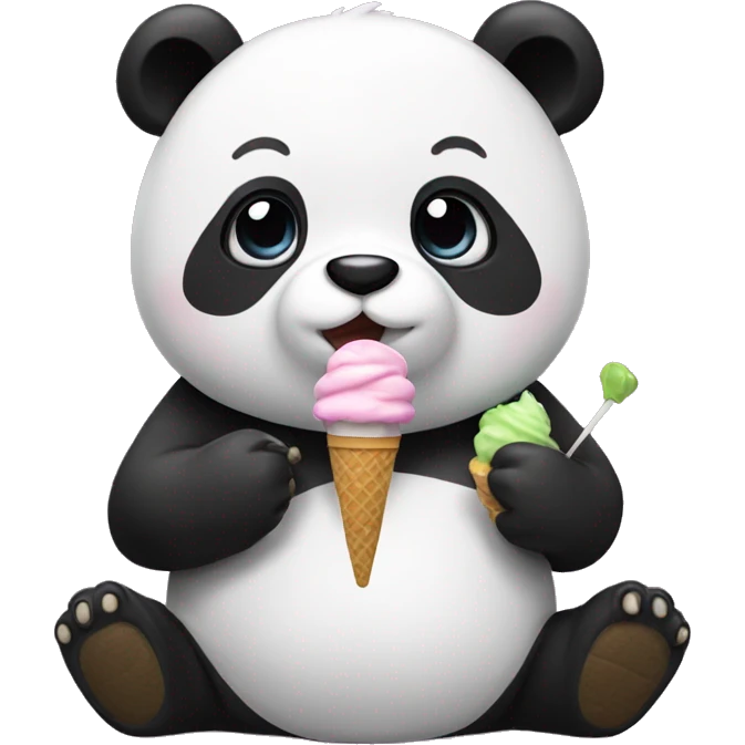 Panda eating ice cream emoji