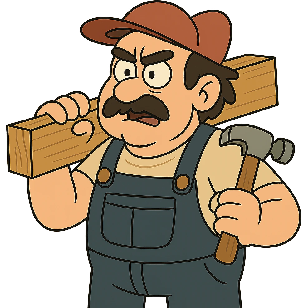 flat toon style carpintero emoji