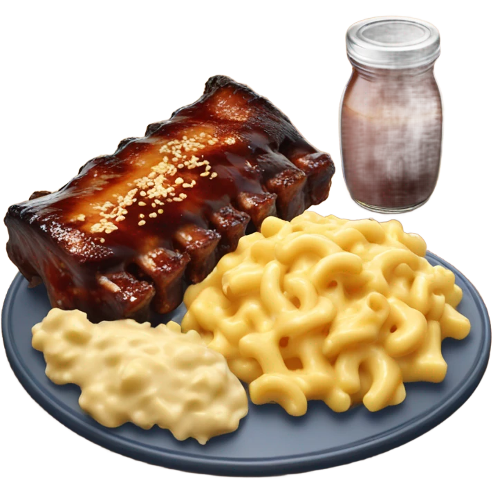 Ribs and macaroni and cheese emoji