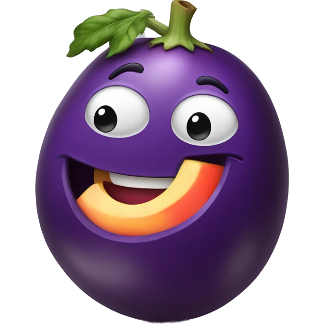 Eggplant hugging peach  emoji