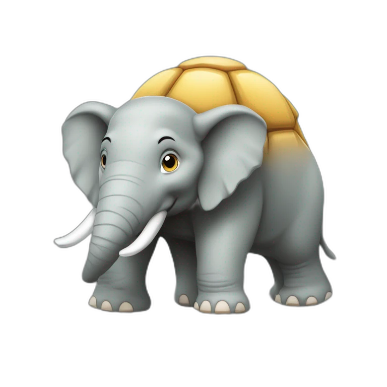 Éléphant sur tortue emoji