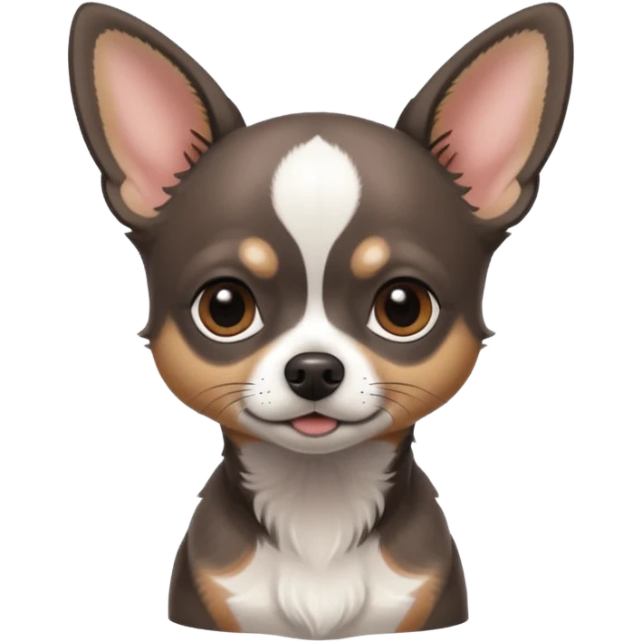 Very Dark graphite Chihuahua with white markings emoji