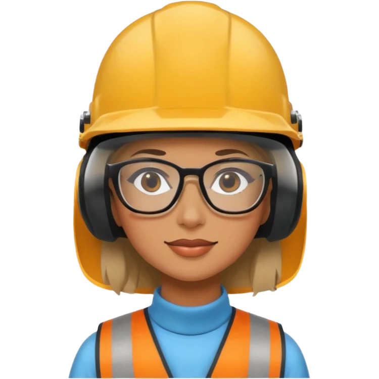 woman wearing helmet and glasses emoji
