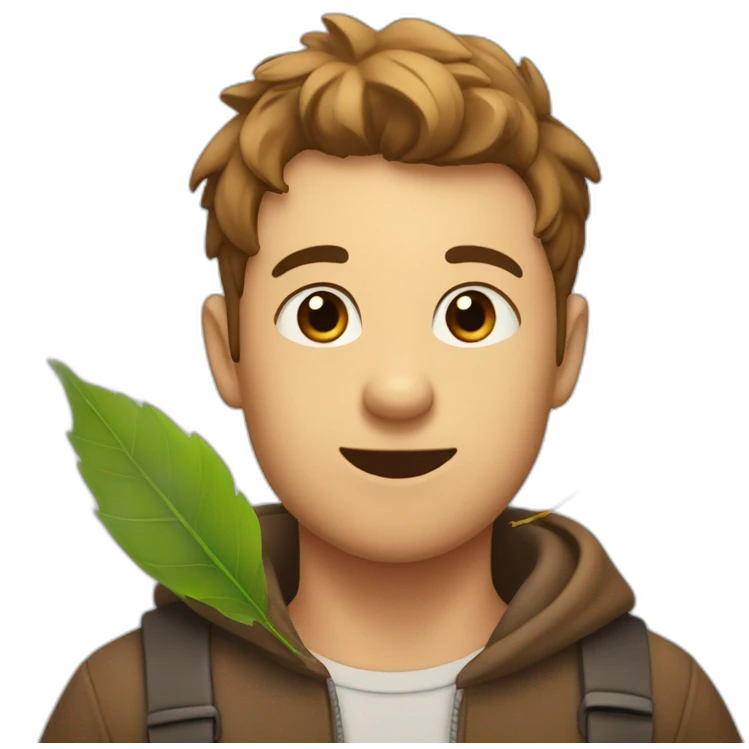 Bear as Adam with a Leaf emoji