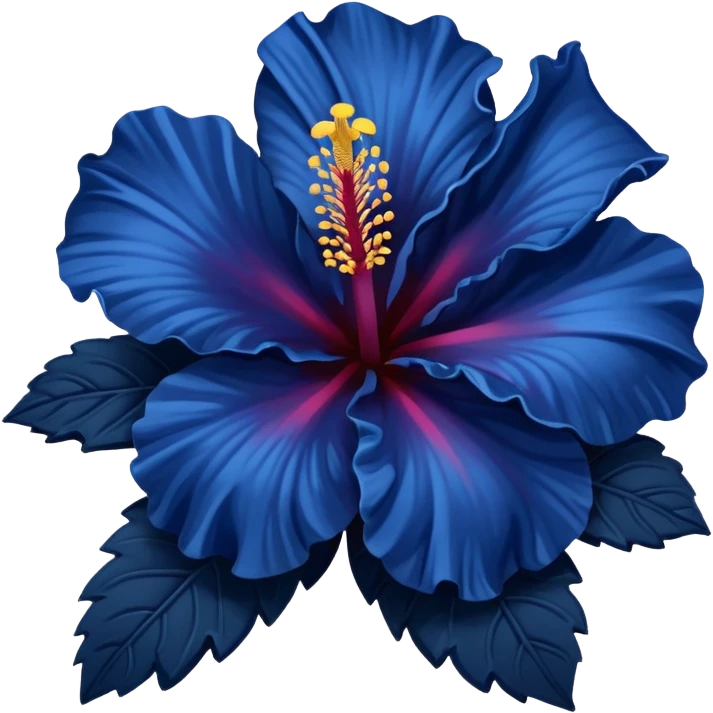 very Dark blue flower hibiscus only colour blue no pink or yellow  emoji