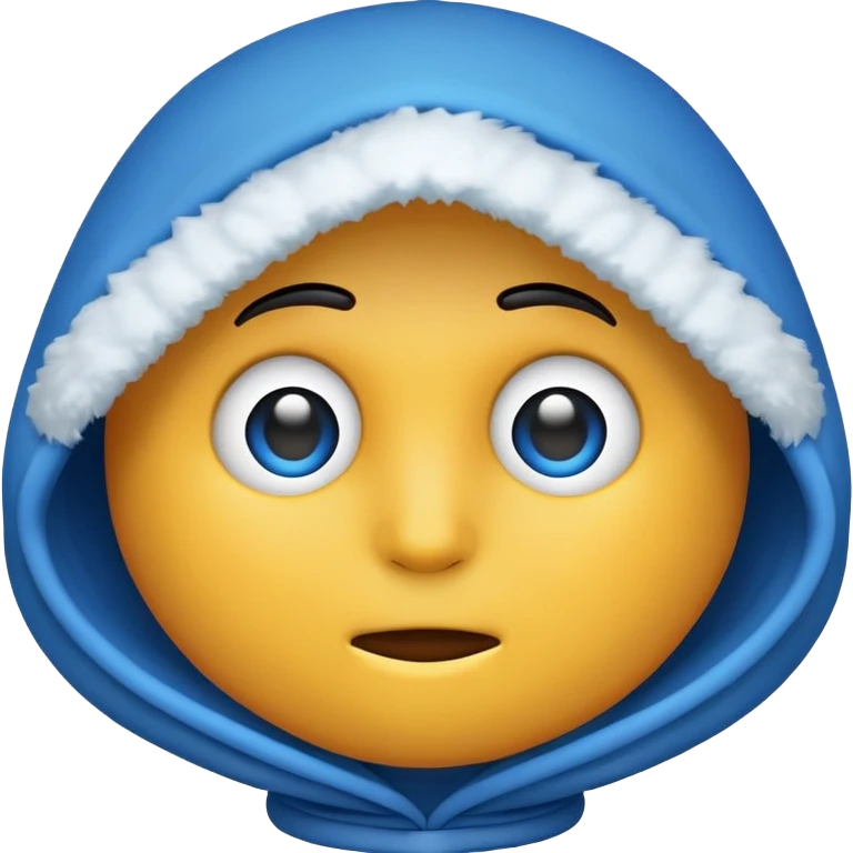 A cold emoji with a hood emoji
