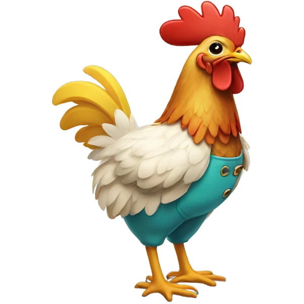 Chicken wearing pants  emoji