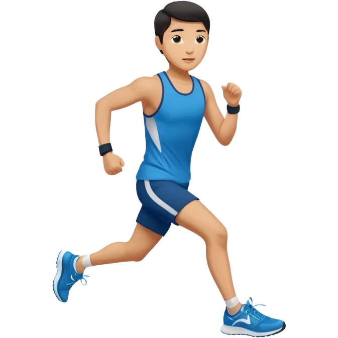 running asian emoji
