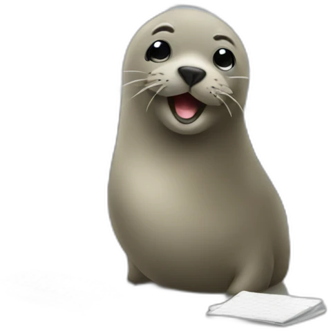seal working on an office emoji