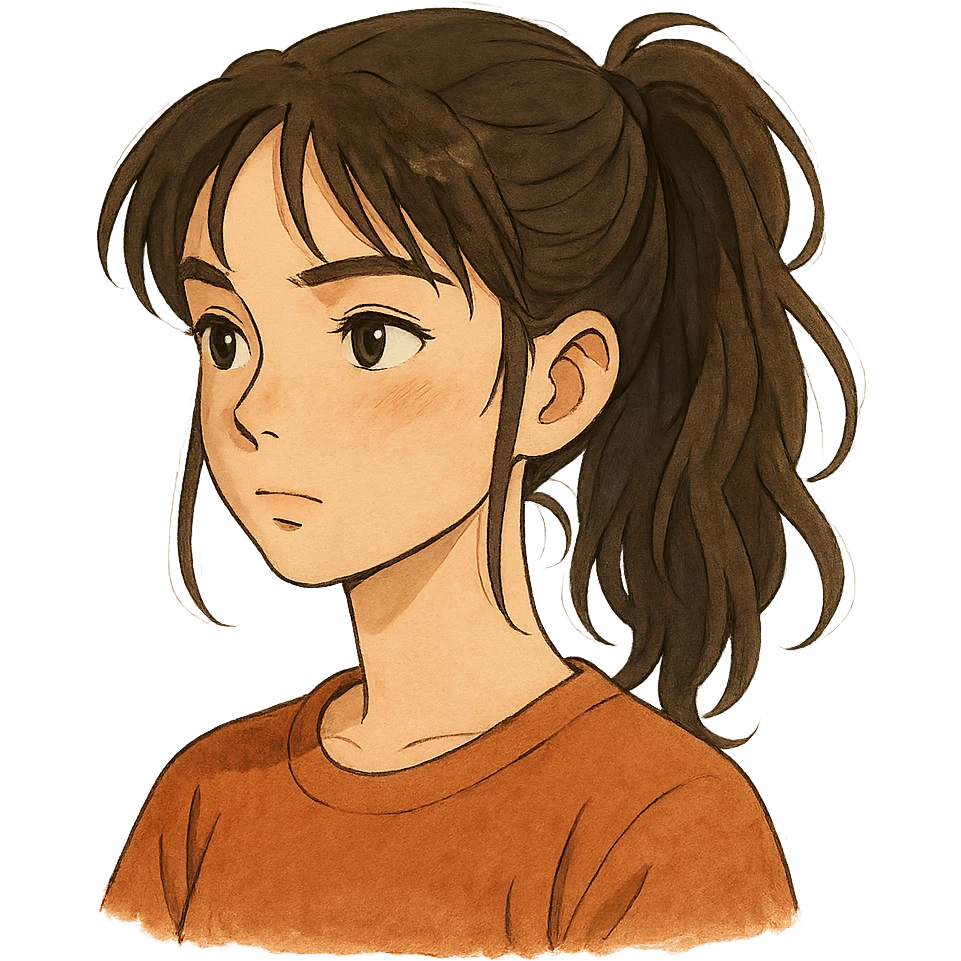 Asian girl with hairstyle like Tate McRae emoji