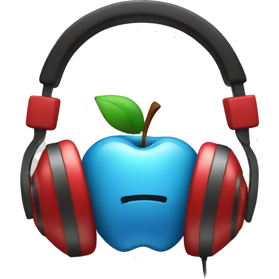 an apple with headphones emoji