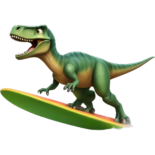 Dinosaur surfing  emoji