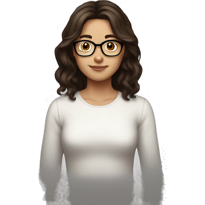 Brunette, medium length hair, brown eyes, sometimes I can wear glasses emoji