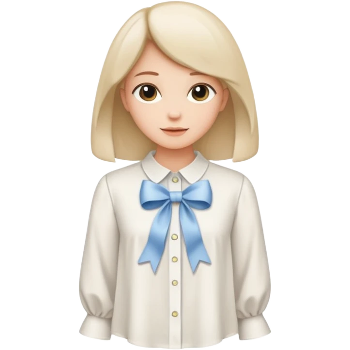 white blouse with ribbon emoji