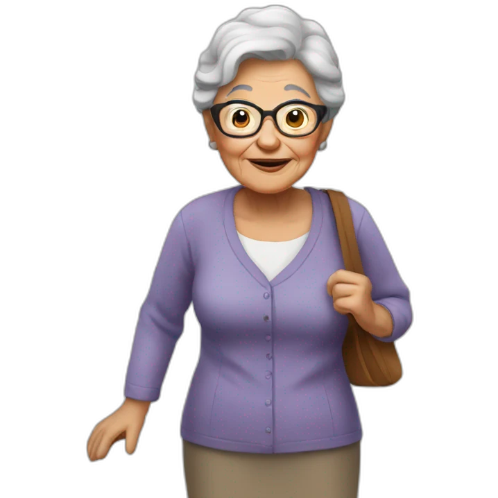 Granny arrived emoji