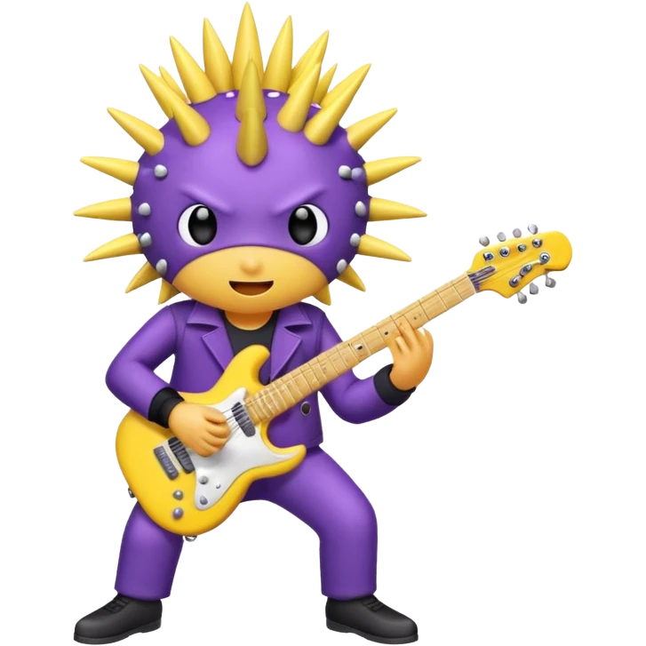 playing electric guitar sea urchin emoji