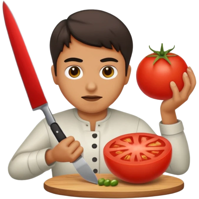 kfine chopping a tomato emoji