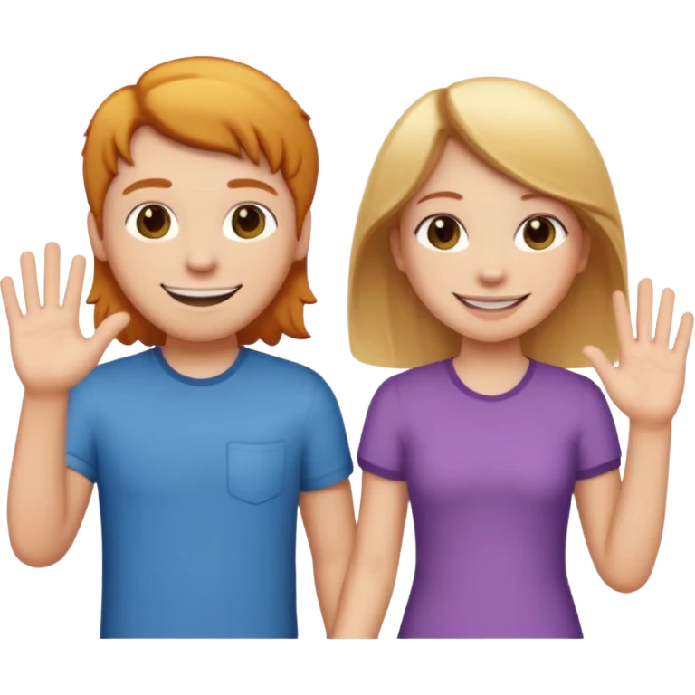3 emojis holding hands, ginger white girl on the left, brunette white man in the middle, blonde white girl on the right emoji