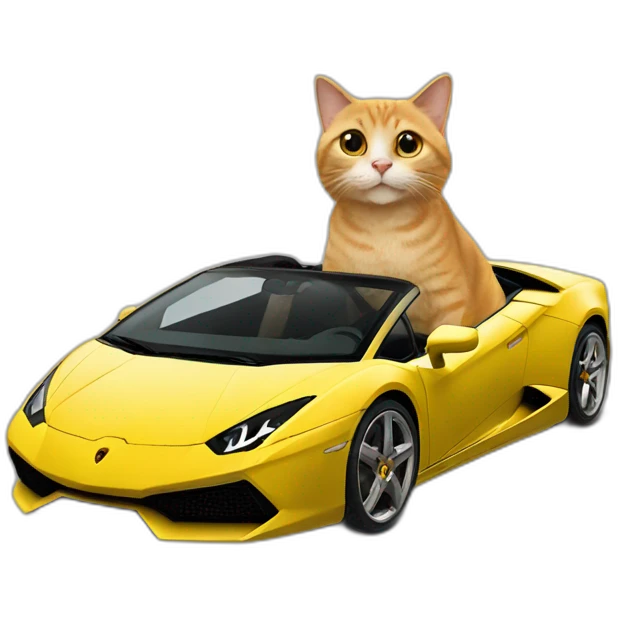 Un chat sur une Lamborghini emoji