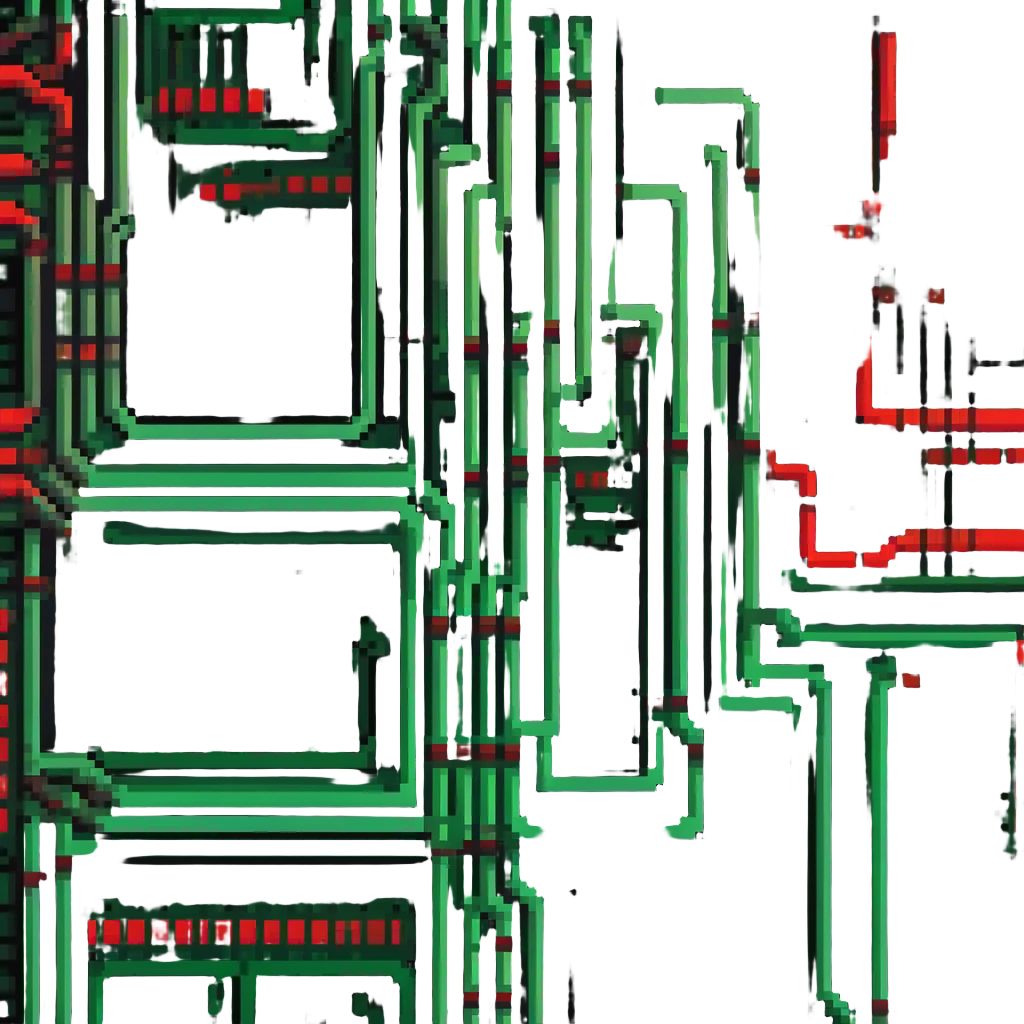 Circuit board pattern member badge with green to red gradient power flow emoji