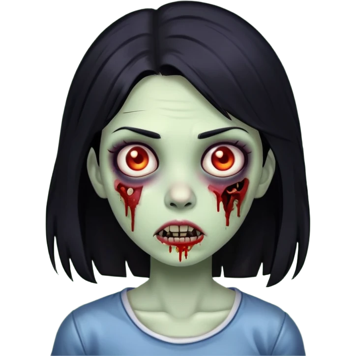 Zumbi girl with black hair  emoji