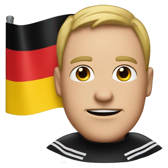 Schwarzer Mann mit Deutschland Flagge emoji