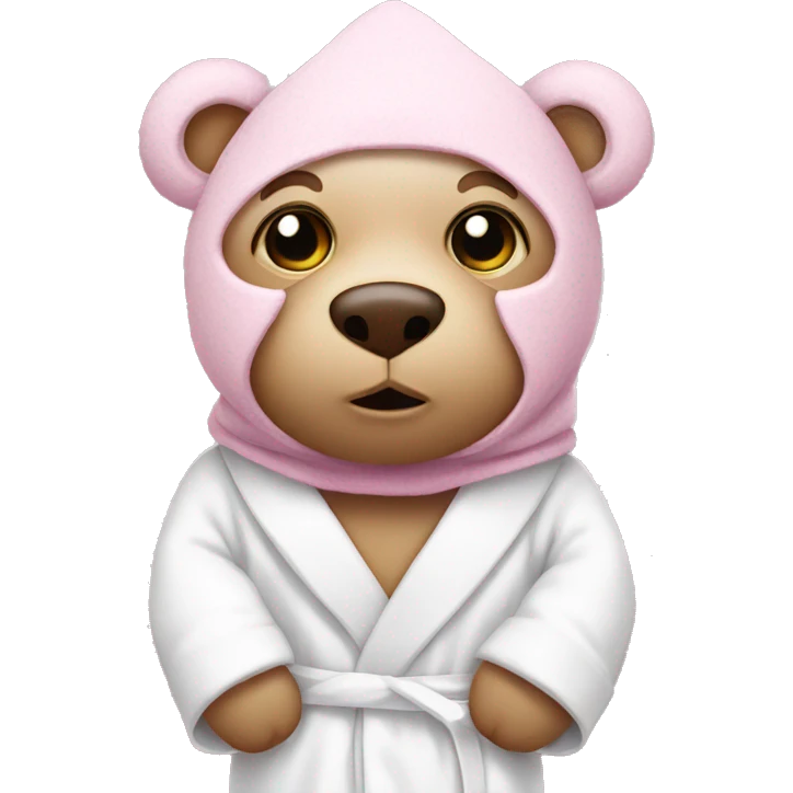 Pink Teddy with white dressing gown emoji