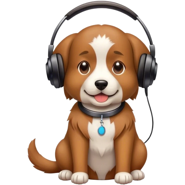 chien qui écoute la musique emoji