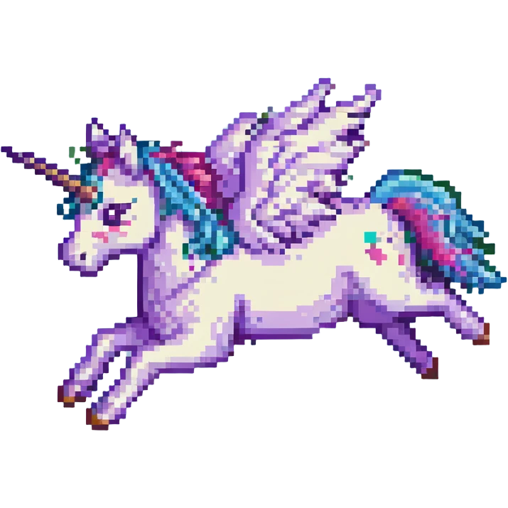 pixel art magical flying unicorn emoji