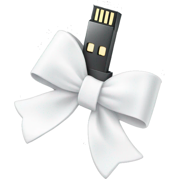pendrive with white bow emoji