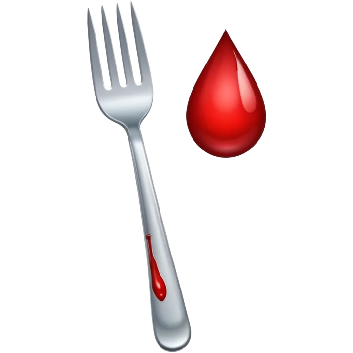 fork with a drop of blood emoji