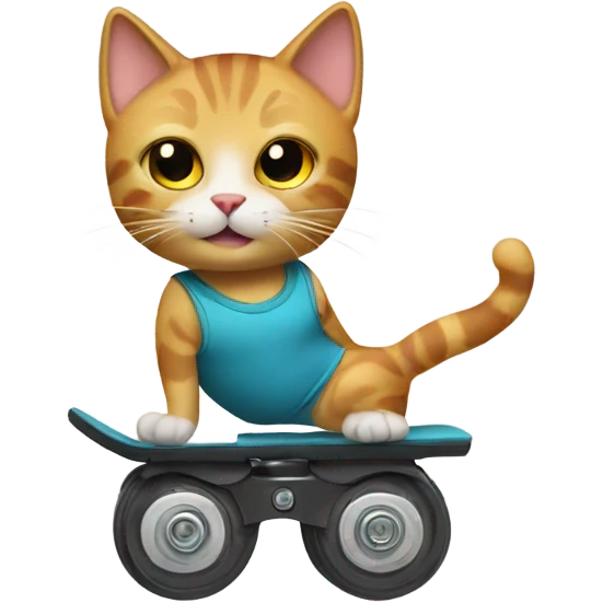 Cat in roller blades emoji