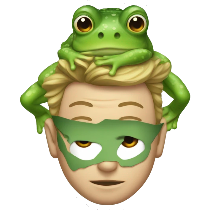 A man wearing frog on his hair emoji