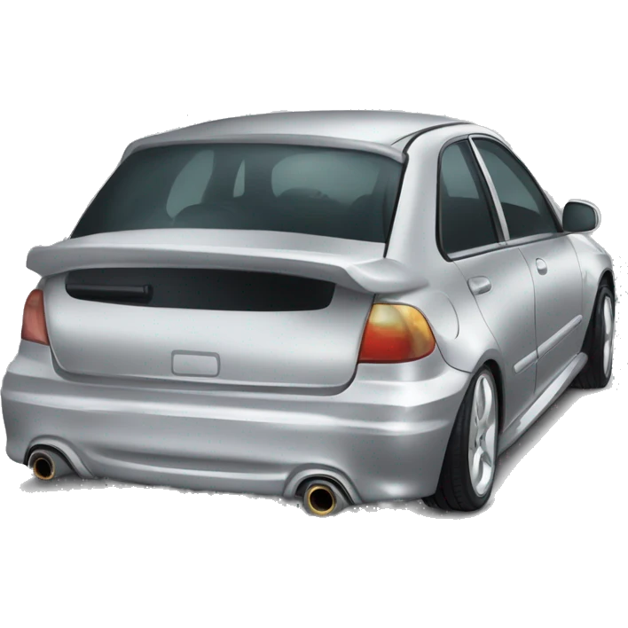 stanced silver hatch back var emoji