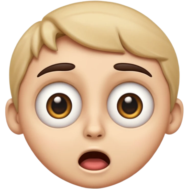 Create an iOS styled emoji that shows immense shock but satisfaction emoji