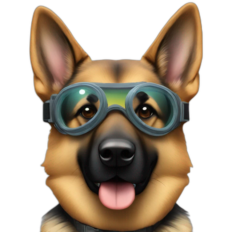 German shepherd with goggles  emoji