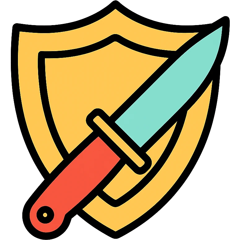 shield and knife colored icon emoji