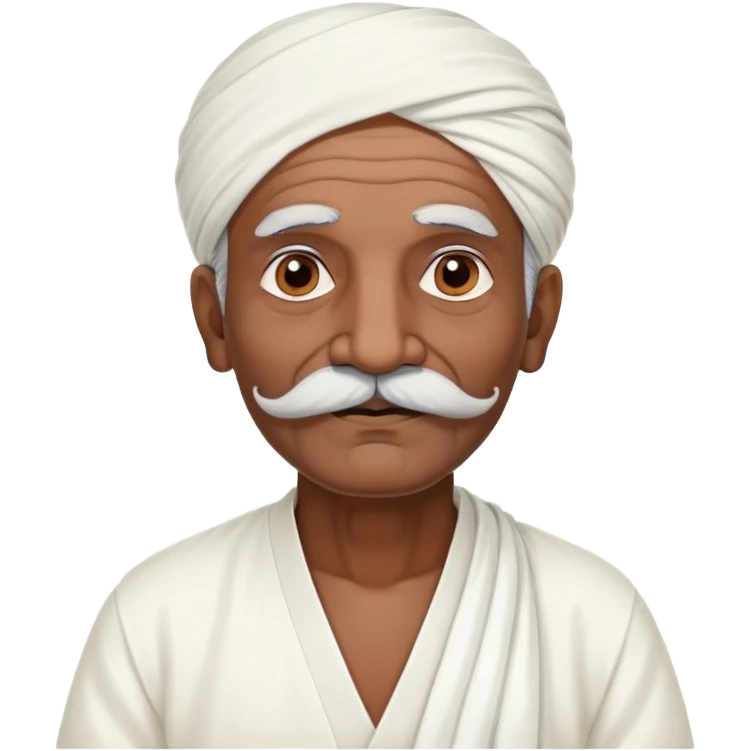 an old indian grandfather in white dhoti white kurta and big moustache emoji