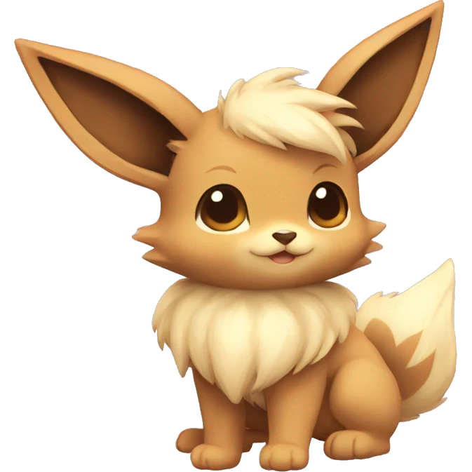 Kawaii Shiny Pastel Tan Eevee Full Body emoji