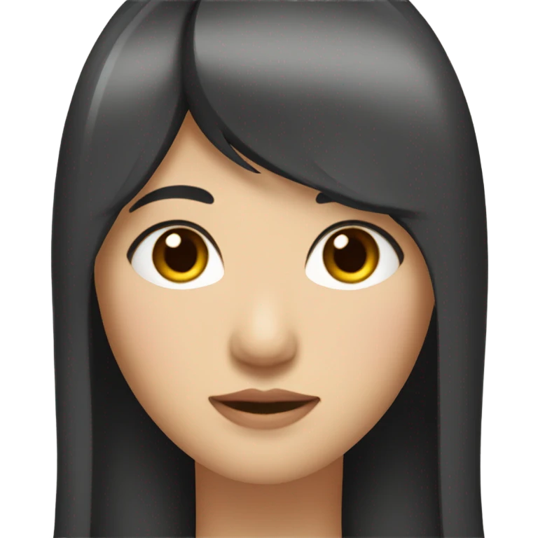 Asian Woman with long black hair and straight bangs  emoji